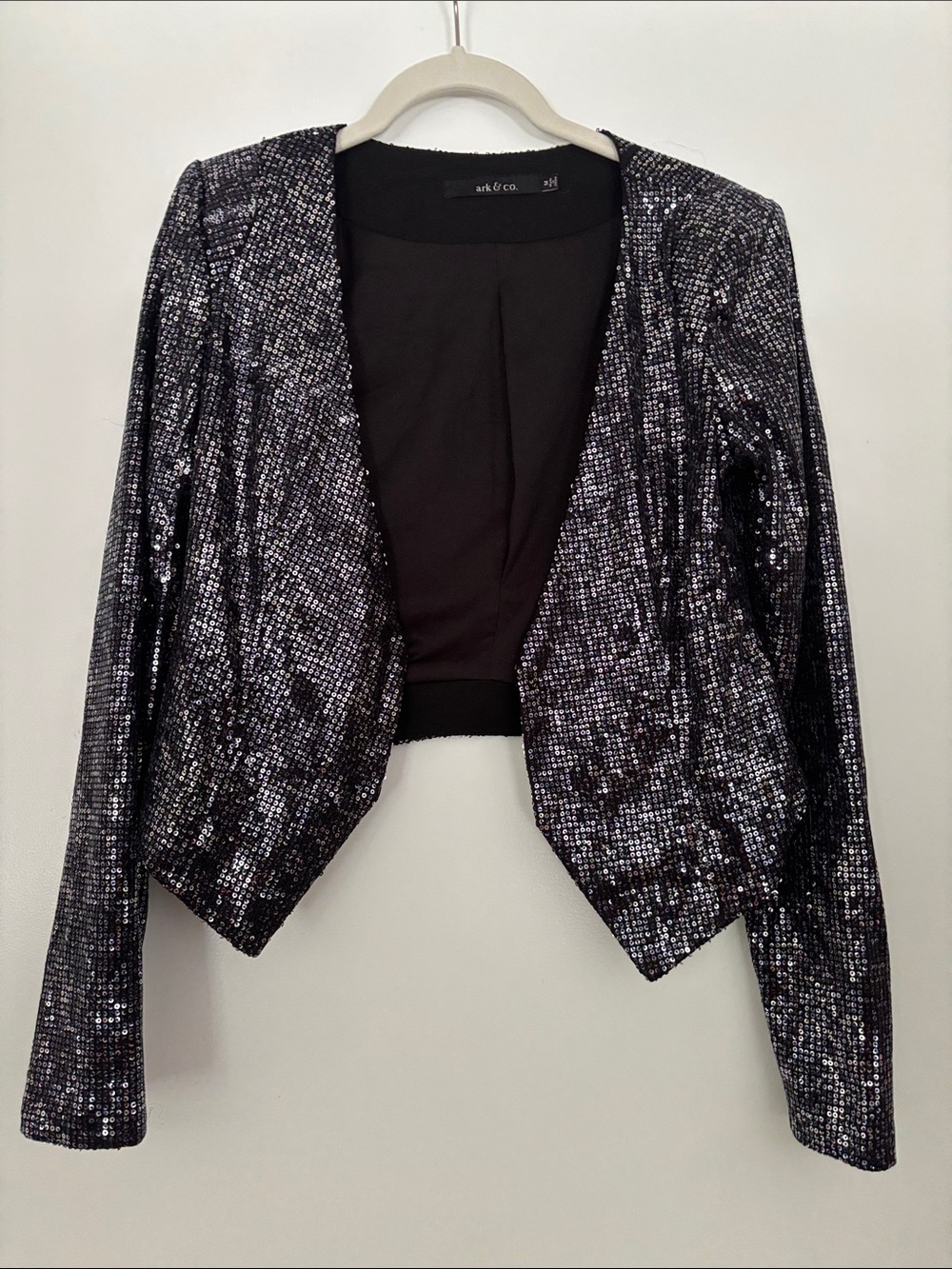 Ark & Co Black Sequin Cropped Jacket